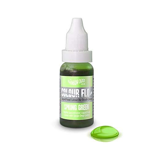 SPRING GREEN Rainbow Dust Colour Flo Edible Liquid Food Air Brush Colouring 16ml
