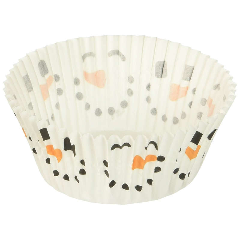 Wilton 50 Happy Snowman Face Standard Christmas Muffin Paper Cupcake Cup Cases