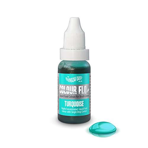 TURQUOISE Rainbow Dust Colour Flo Concentrated Liquid Food Air Brush Colouring