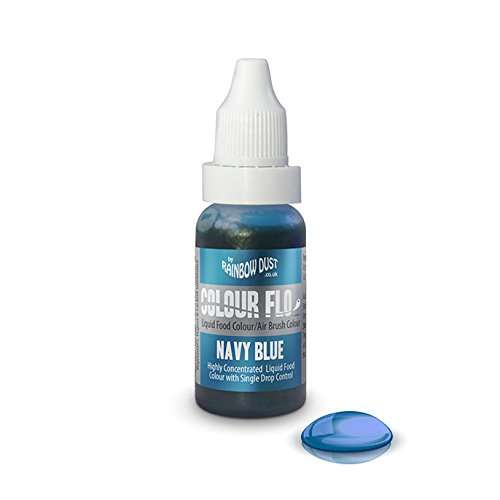 NAVY BLUE Rainbow Dust Colour Flo Concentrated Liquid Food Air Brush Colouring