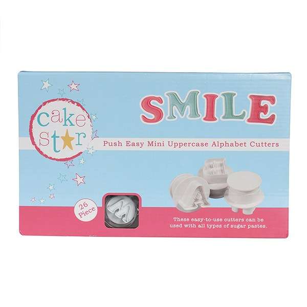 Cake Star Sugarcraft Push Easy Mini Icing Cutters Uppercase Alphabet Letters Set