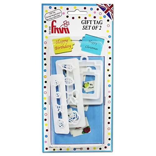 FMM Gift Tag Set of 2 Sugarpaste Birthday Christmas Cake Decorating Cutters
