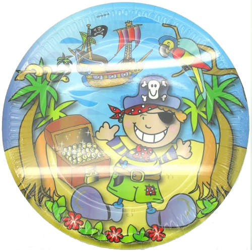 8 Party Pirates Kids Birthday Paper Plates 23cm