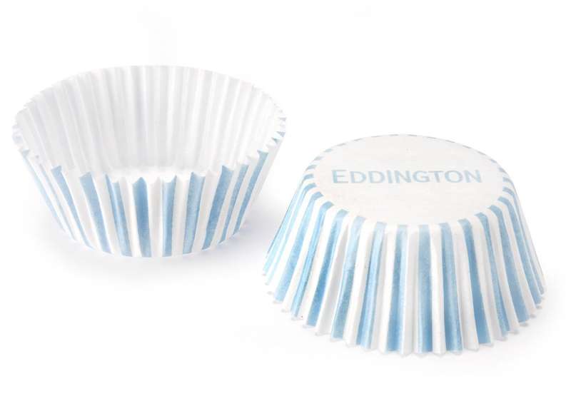 2 x 72pk Eddingtons Medium Cup Cake Cupcake Muffin Cases White Blue Stripes