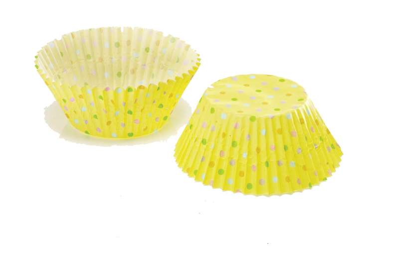 2 x 100pk Eddingtons Small Mini Fairy Cake Cupcake Muffin Cases Yellow & Dots