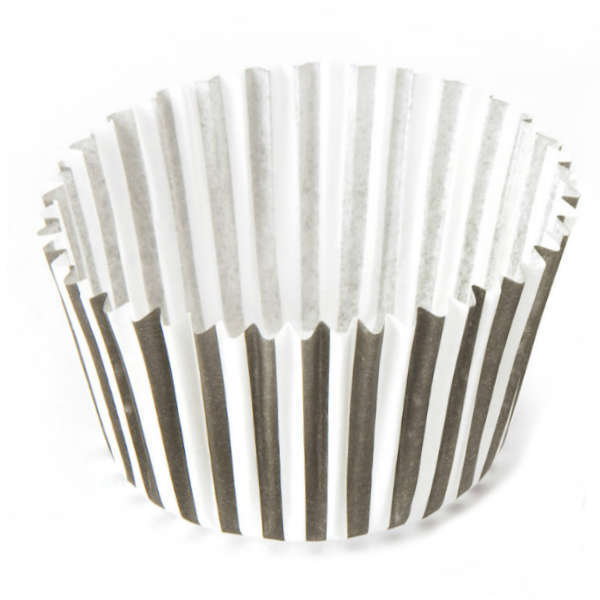 72 x Eddingtons Paper Cup Cake Cupcake Muffin Cases White Black Stripes