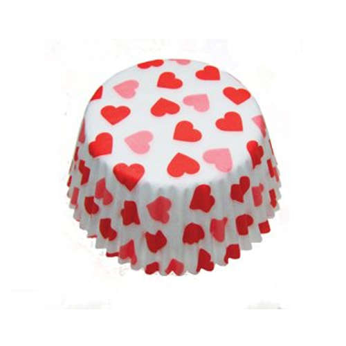2 x 60pk Eddingtons Large Baking Cup Cake Cupcake Muffin Cases White Red Hearts