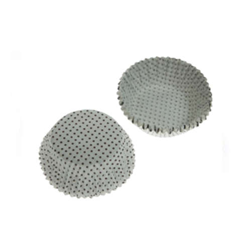 100 x Eddington Small Mini Paper Fairy Cup cake Cases White with Brown Dots