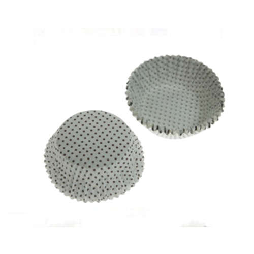 72x Eddington Medium Baking Paper Cup Cake Cupcake Muffin Cases White Brown Dots