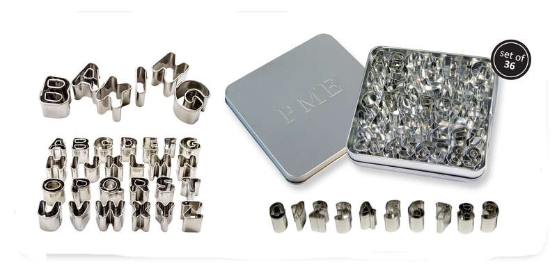 PME Stainless Steel Alphabet & Number Cake Baking Icing Cutter Sugarcraft Set