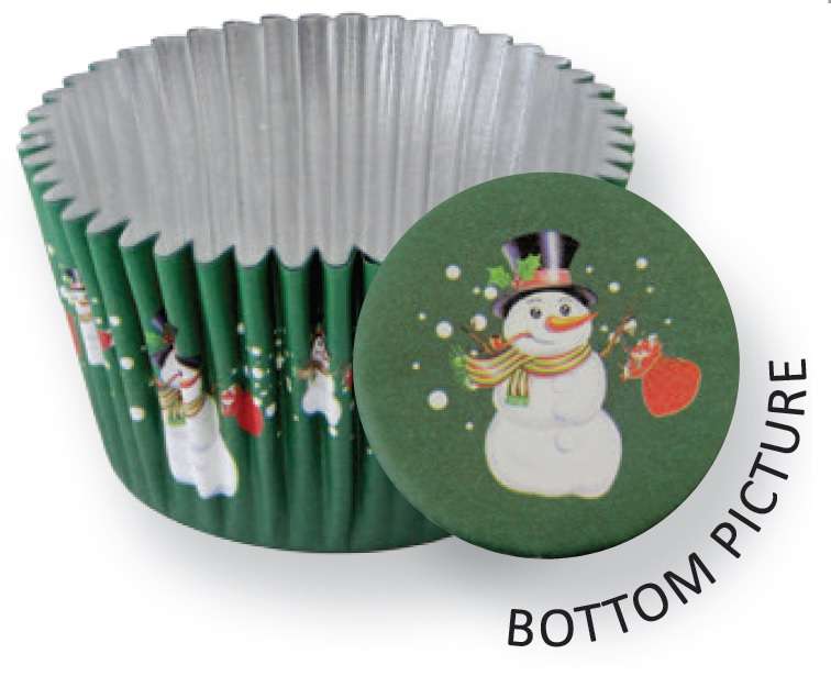 PME 30pk Snowman Foil Standard Cupcake Cup Cake Muffin Bake Party Baking Cases