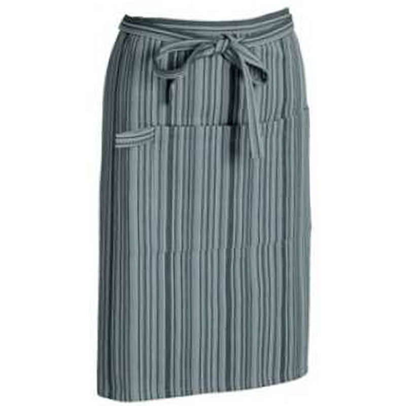Ladies Mens Bartenders Bar Waiters Waitrons Cotton Apron Dark Grey With Stripes