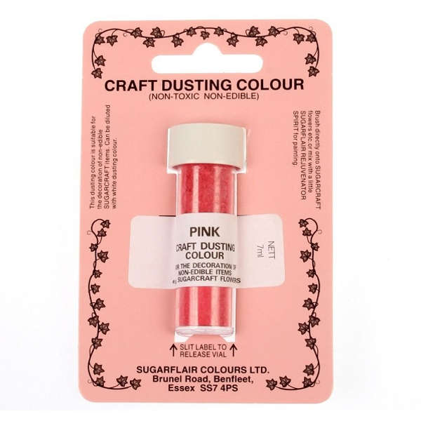 Sugarflair Craft Dusting Colour Powder Dust Non-Edible Non-Toxic 7 ml- PINK