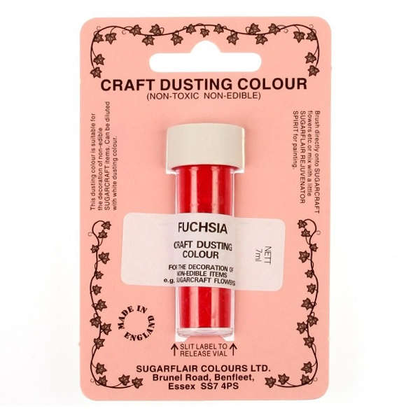 Sugarflair Craft Dusting Colour Powder Dust Non-Edible Non-Toxic 7 ml - FUCHSIA