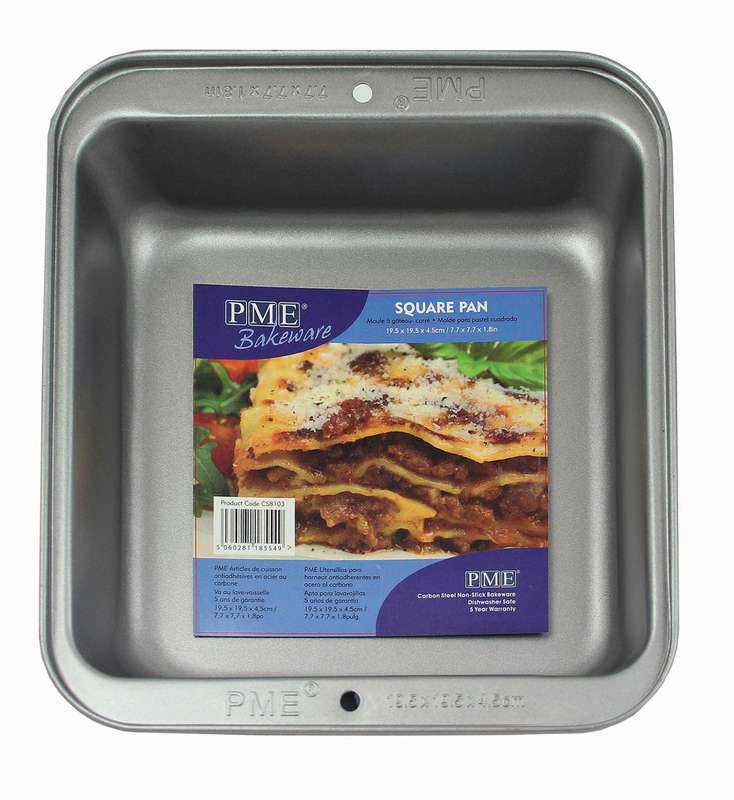 Pme Non Stick Square Cake Baking Sponge Tin Pan Tray (19.5 x 19.5 x 4.5cm)