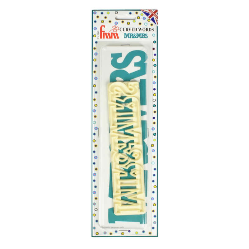 FMM MR&MRS Curved Words Sugarpaste Sugarcraft Cutter Stencil for Cake Decoration