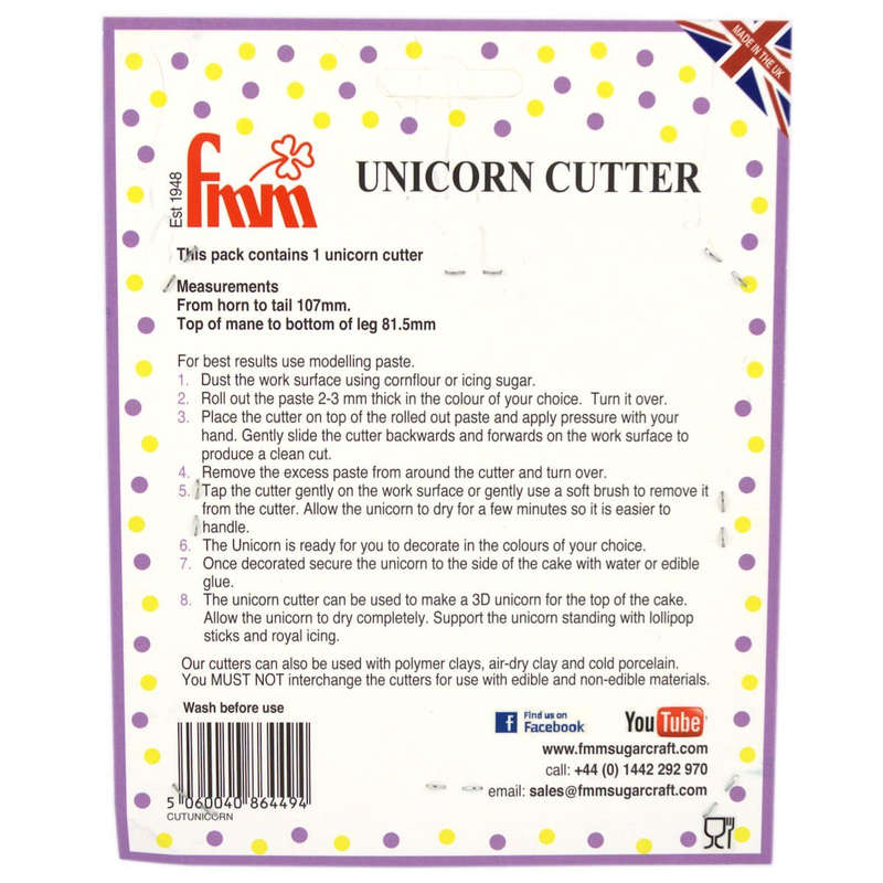 FMM Unicorn Horse Sugarcraft Gum Paste Plastic Cutter for Cake Decoration