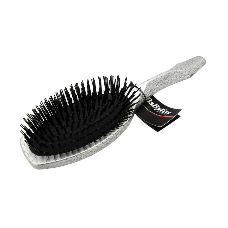 BaByliss Plastic Silver Bristle Massage Hair Brush for Women Ladies Girls 3 Pack