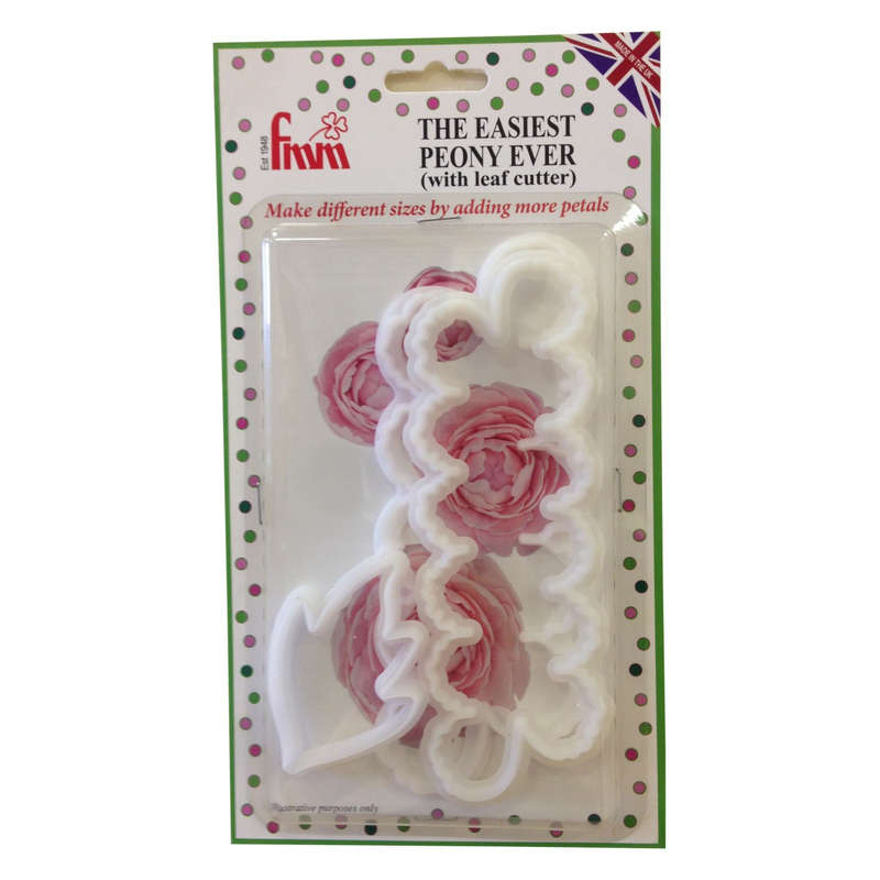 FMM Cutter Easiest Peony Ever + Leaf Icing Cutter Fondant Cutting Tool for Cakes