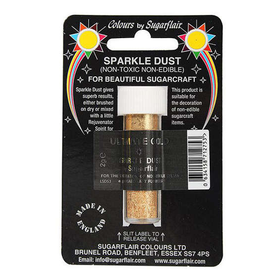 Sugarflair Ultimate Gold Sparkle Dust Non Toxic Non Edible Cake Icing Glitter