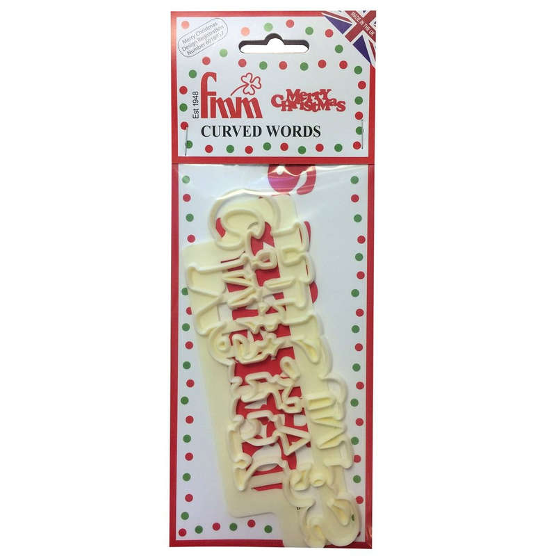 FMM MERRY CHRISTMAS Curved Words Icing Cutters Sugarcraft Cake Decorating