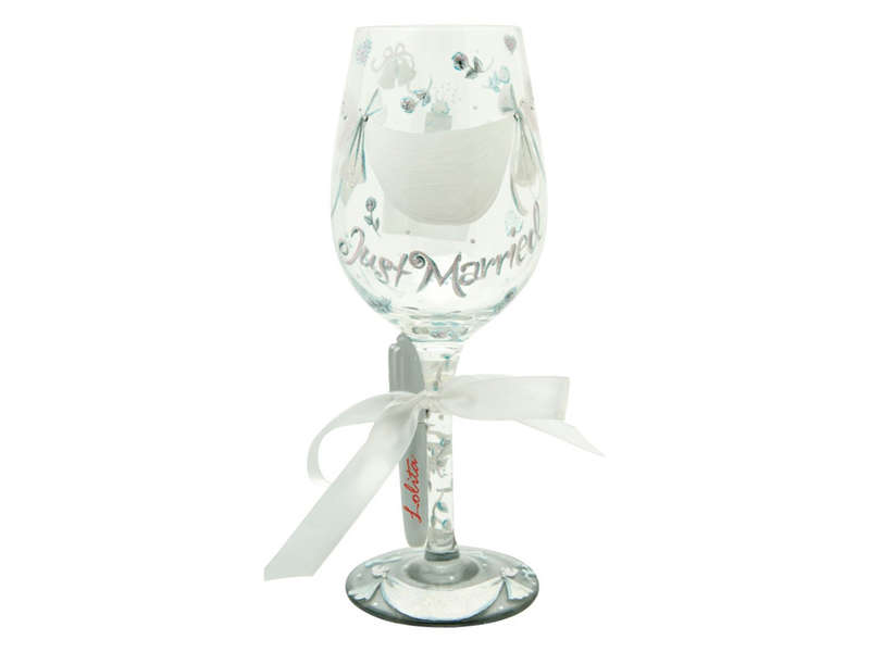 Lolita Personalise It Just Married Wine Glass Gift Personalising Pen Included