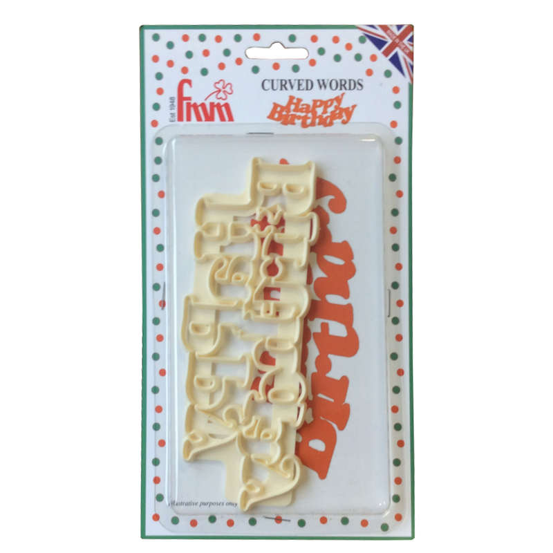 FMM Happy Birthday Curved Words Cake Topper Decoration Sugarpaste Icing Cutter