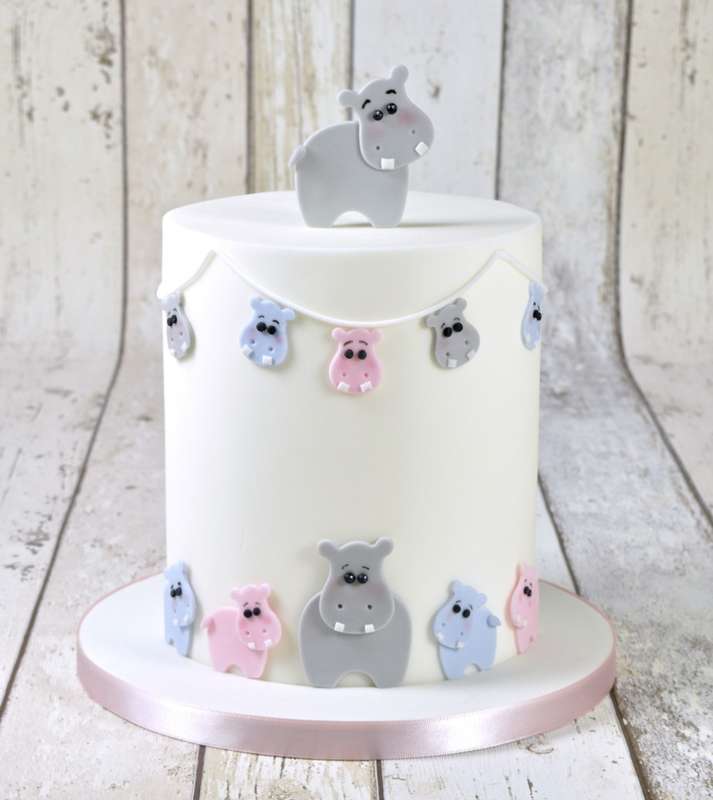 FMM Hippo Hippopotamus Mummy & Baby Sugarcraft Cake Icing Cutter Set 2 Sizes