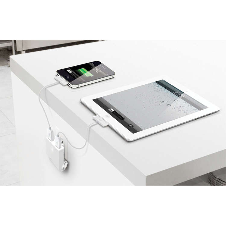 iLuv IAD710 Rockwall Dual Twin USB Swivel Wall Main Charger For iPad iPhone iPod