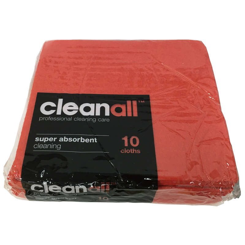 Clean All Red 10 pack Super Strong Absorbent Bathroom Shower Cleaning Cloths