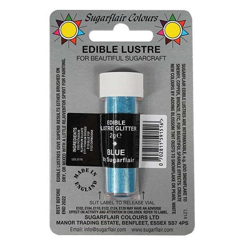 Sugarflair BLUE Sugarcraft Edible Lustre Glitter Sparkly Shimmer Decorating