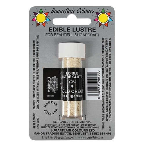 Sugarflair GOLD CREAM Sugarcraft Edible Lustre Glitter Shimmer Cake Decorating
