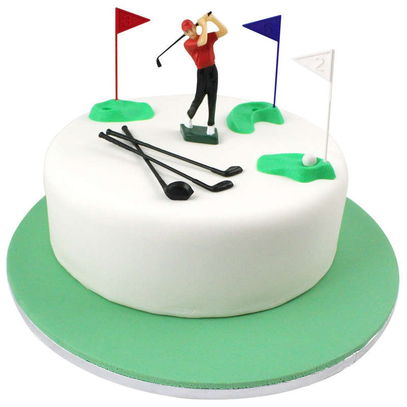 PME Golf Set Cake Topper Decoration Golfer Player Holes Greens Flags Clubs Balls