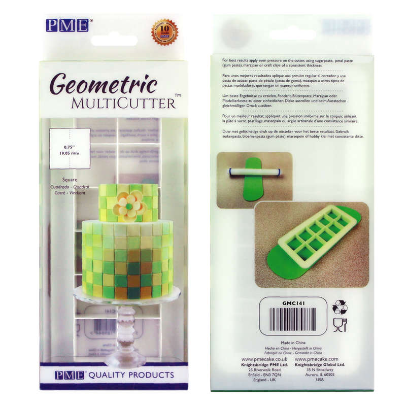 PME Geometric Multicutter for Cake Design Icing Cutter Small Square - 0.75 inch