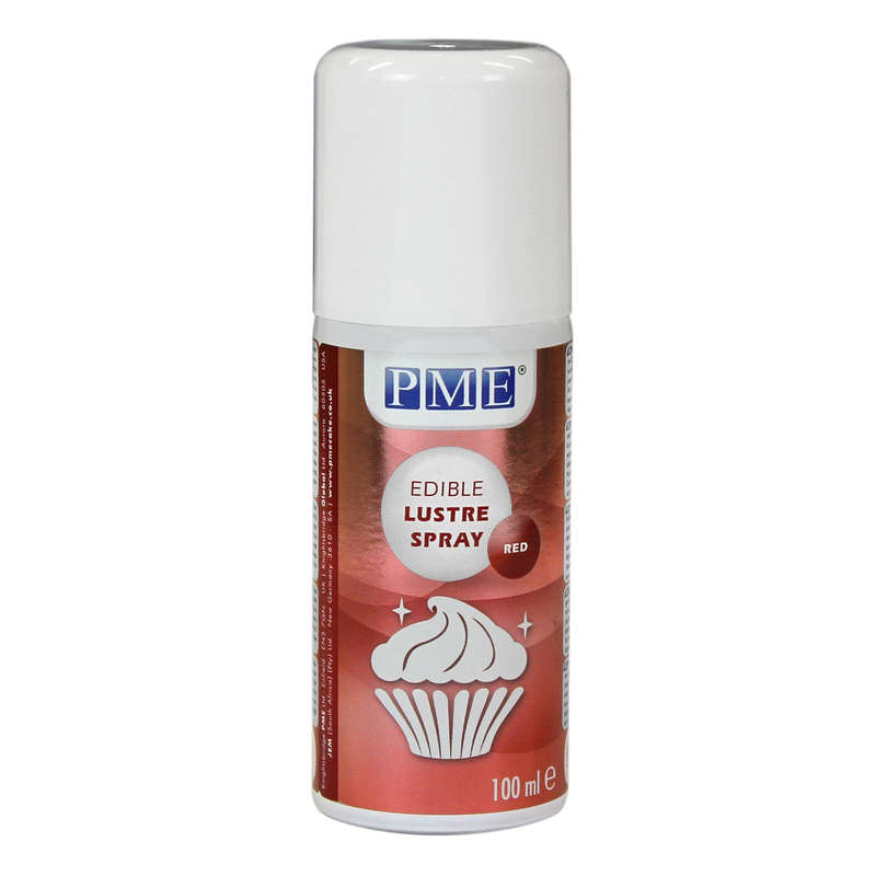PME 100ml RED Edible Lustre Spray Food Fondant Icing Colouring Cup Cake Decor
