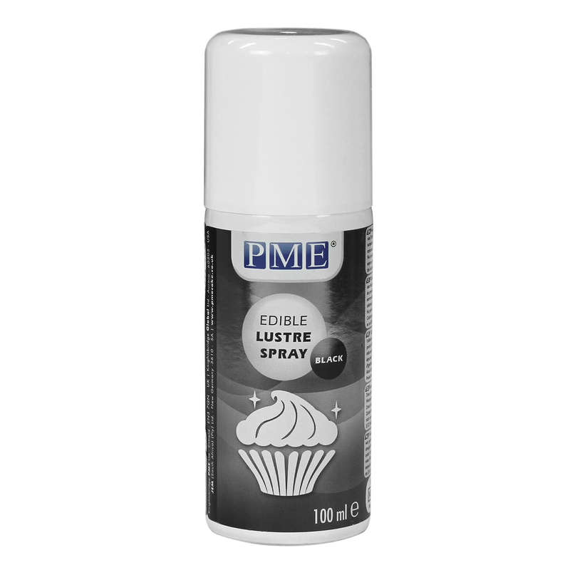 PME 100ml BLACK Edible Lustre Spray Food Fondant Icing Colouring Cup Cake Decor