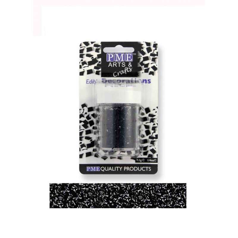 PME Edible BLACK Glitter Flakes Sparkles Sprinkles Cup Cake Decoration 7.1G
