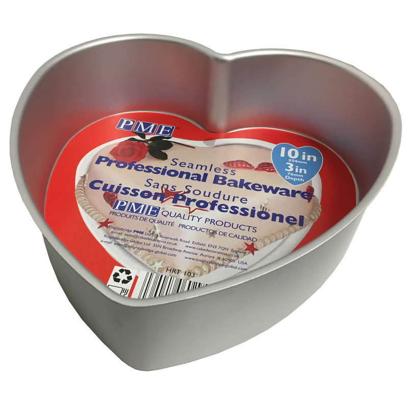PME 10 x 3` Inch Heart Love Aluminium Cake Mold Decorating Baking Pan Tin Tray