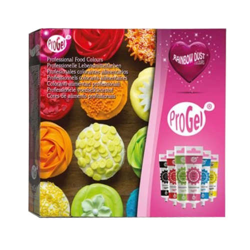 Rainbow Dust ProGel Set 6 Concentrated Edible Food Paste Colour for Cake Icing