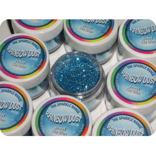Rainbow Dust Non-Toxic Cake Glitter Decoration Sparkle Range JEWEL SKY BLUE