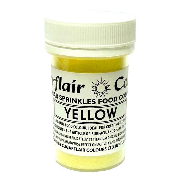 Sugarflair Sugar Sprinkles Edible Colour Cake Cupcake Icing Decorations - Yellow