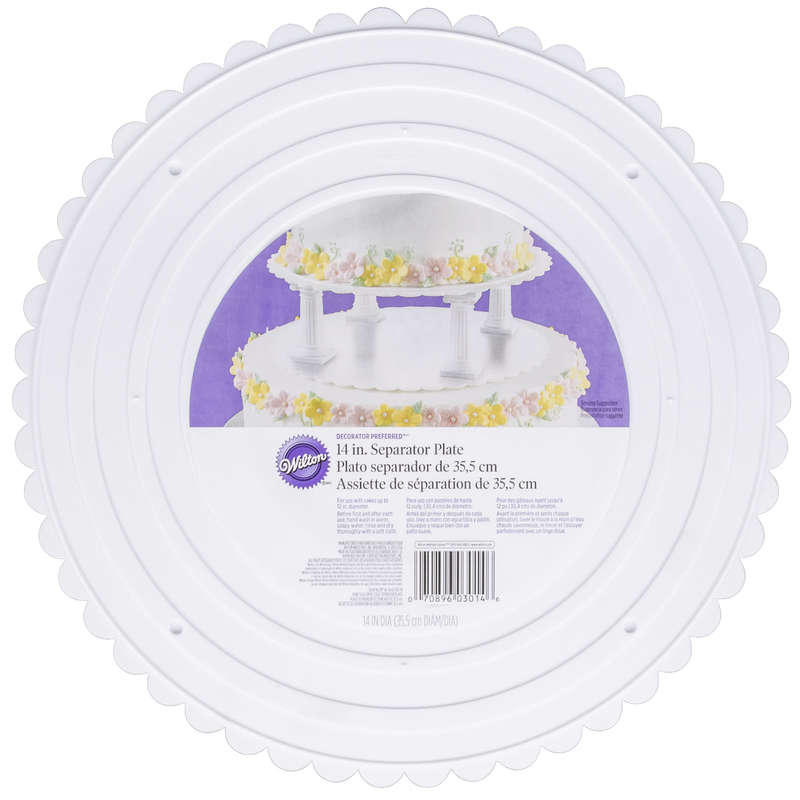 Wilton 14 " White Scalloped Edge Round Separator Cake Plates Preffered Decorator
