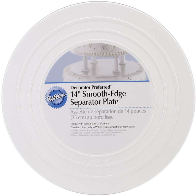 Wilton 14 Inch White Smooth Edge Round Separator Cake Plates Preffered Decorator
