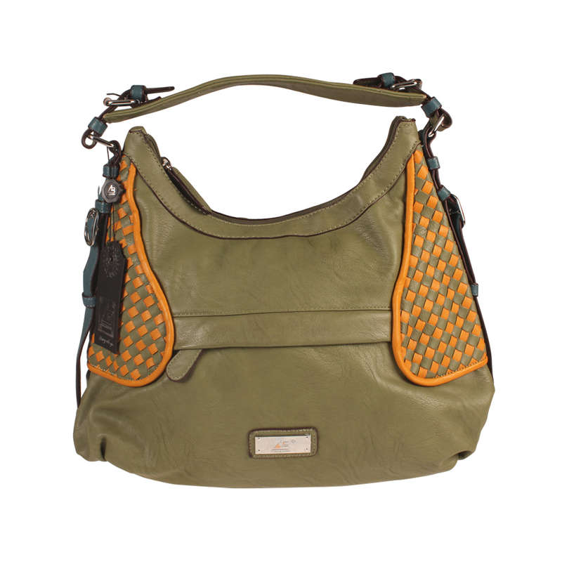 AB Collezioni Curry Womens Ladies PU Leather Designer Hand Bag - Light Green NEW