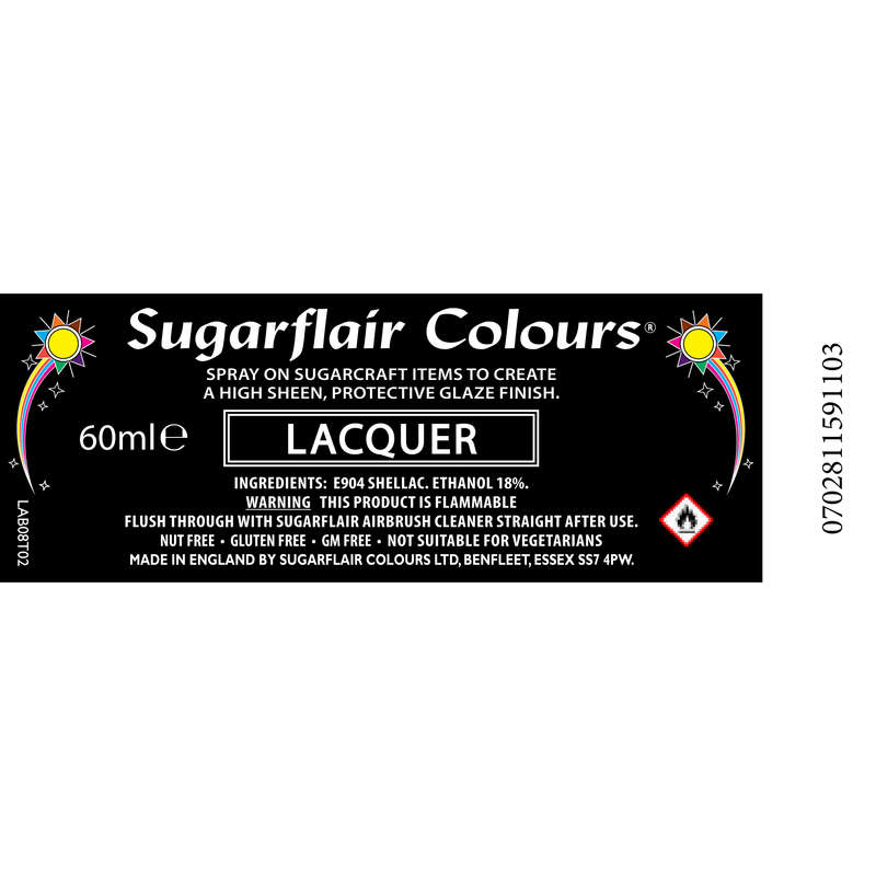 Sugarflair Edible Sugarcraft Airbrush Lacquer Confectioner`s Glaze Varnish 60ml