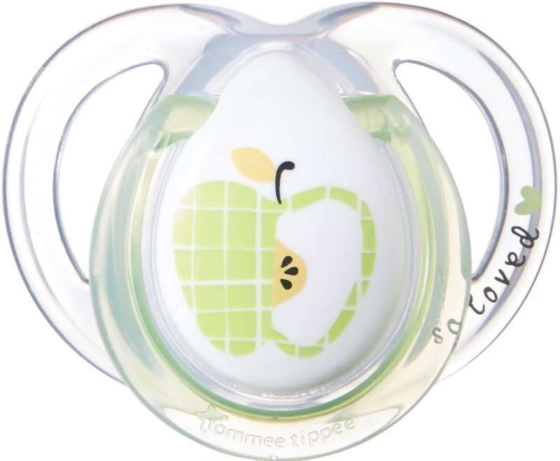 TOMMEE TIPPEE Apple 0-6 month Anytime BPA Free Silicone Orthodontic Baby Soother