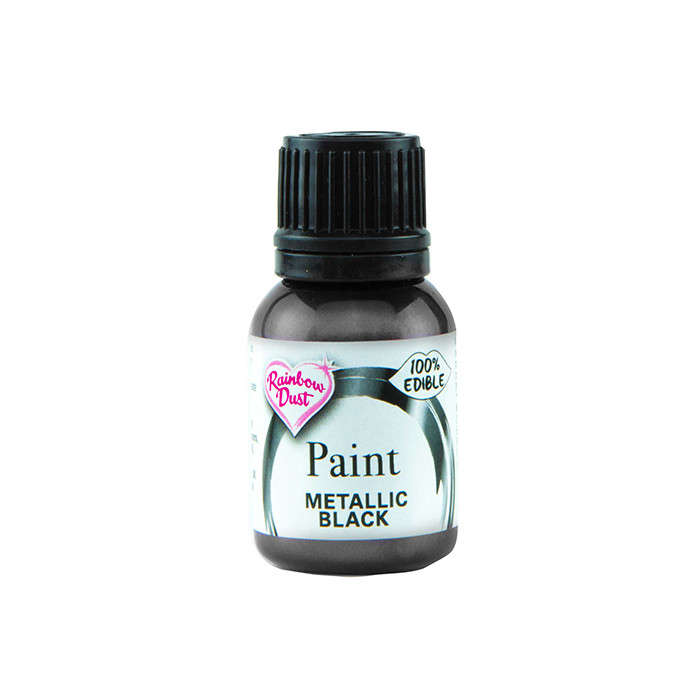 Rainbow Dust Edible Food Paint METALLIC BLACK Cake For Decorating Sugarcraft