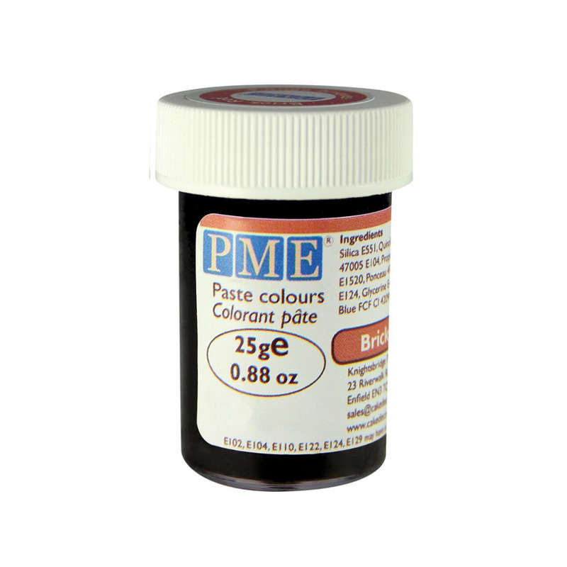 PME 25g BRICK RED Food Fondant Icing Colouring Paste Gel for Cakes Sugarcraft