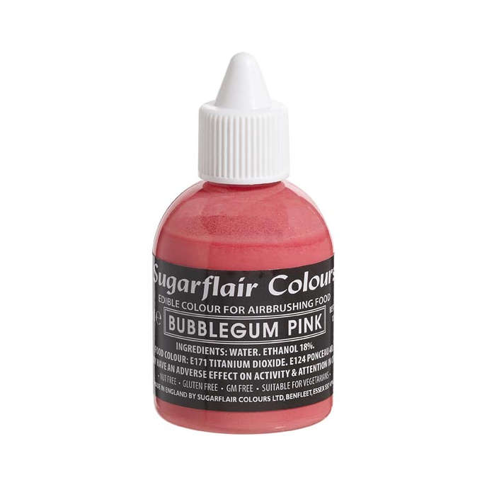Sugarflair Airbrush Edible Liquid Colour for Airbrushing - Bubblegum Pink 60ml