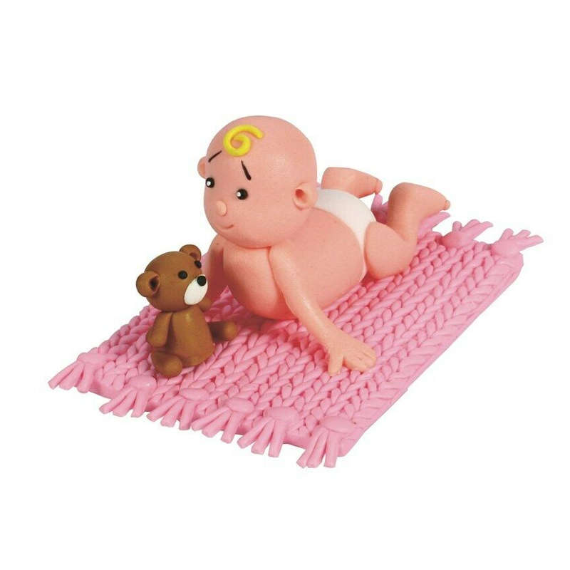 Culpitt BABIES PINK Claydough Cake Topper Decoration Figurine Baby Shower Party